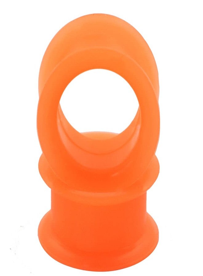 Pair 15/16" (24MM) ORANGE SILICONE EYELET TUNNELS Double Flare Gauges Thin Soft Flexible Flesh Plugs (2pcs) - Image 1