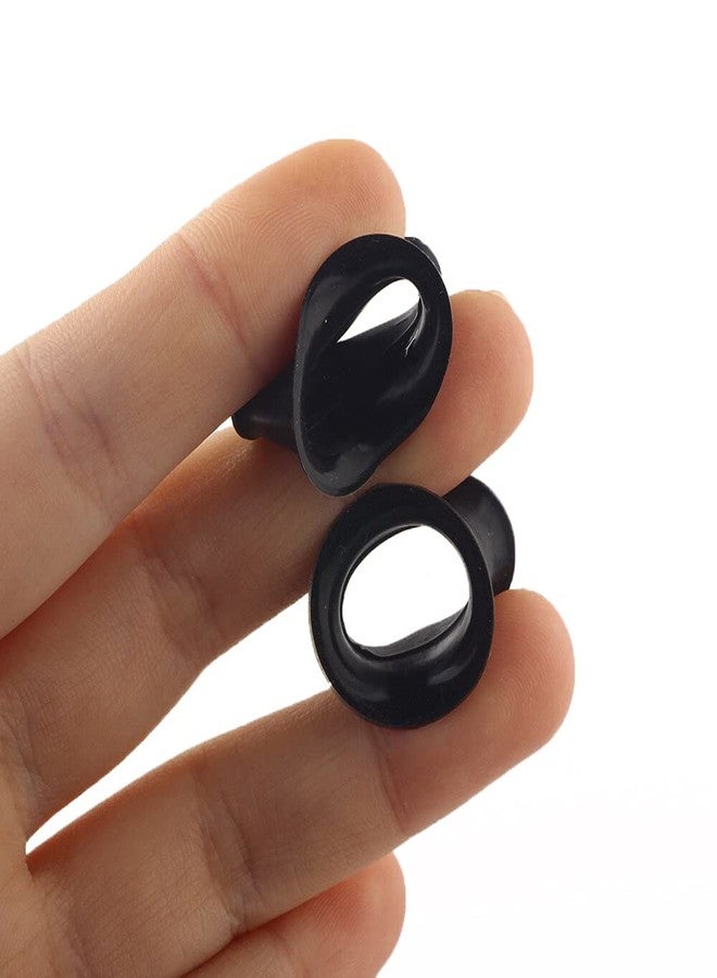 Pair 15/16" (24MM) ORANGE SILICONE EYELET TUNNELS Double Flare Gauges Thin Soft Flexible Flesh Plugs (2pcs) - Image 3
