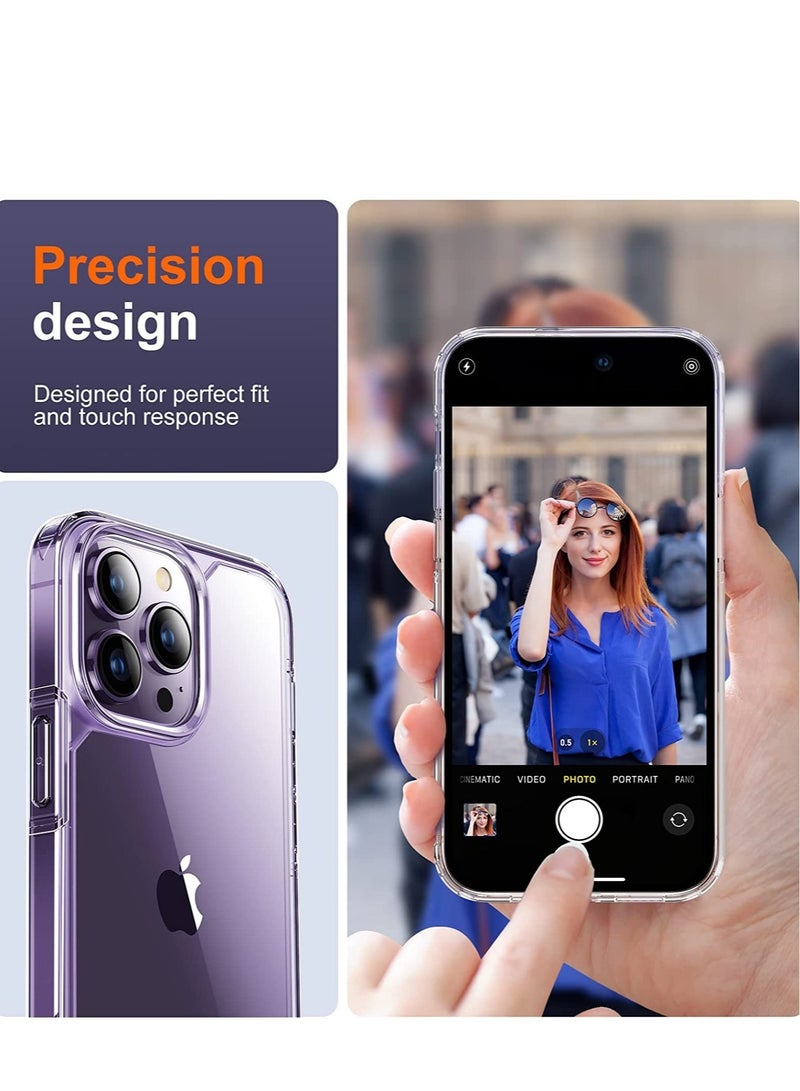 ELTRAZONE [5 in 1] uniqueMe Designed for iPhone 14 Pro Max Case with 2 Pack Tempered Glass Screen Protector 2pcs Camera Lens Protector  [Military Grade Protection] Shockproof Slim Thin  Anti-Scratch Kit-Clear - Image 5