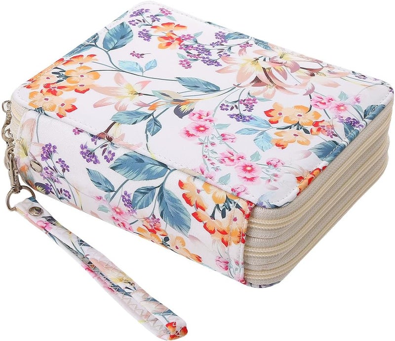 Lbxgap Portable Colored Printing Pattern Pencil Case Holds 72 pcs Pencils Bag Organizer with Handy Wrap Portable- Multilayer Holder for Watercolor Pens or Markers, Pencil Case Organizer for Artist - Image 1