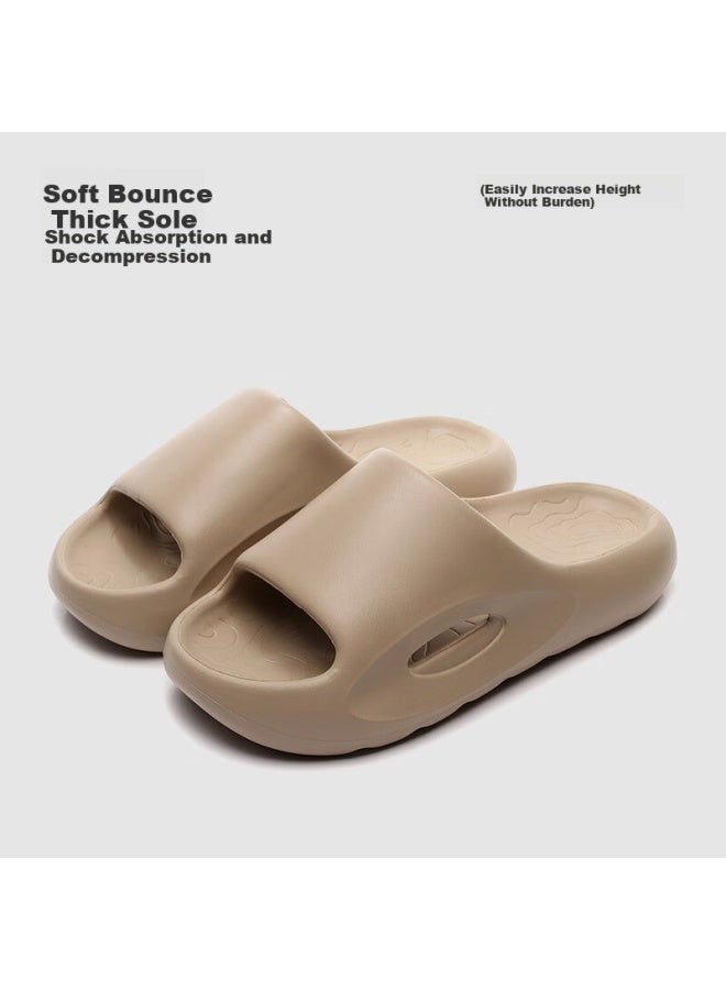 Lidani Squishy Feeling Slippers For Men, Summer Indoor Home Thick-soled Non-slip Couple Sandals For Women, Outdoor Wear, Light Khaki, Size 40-41