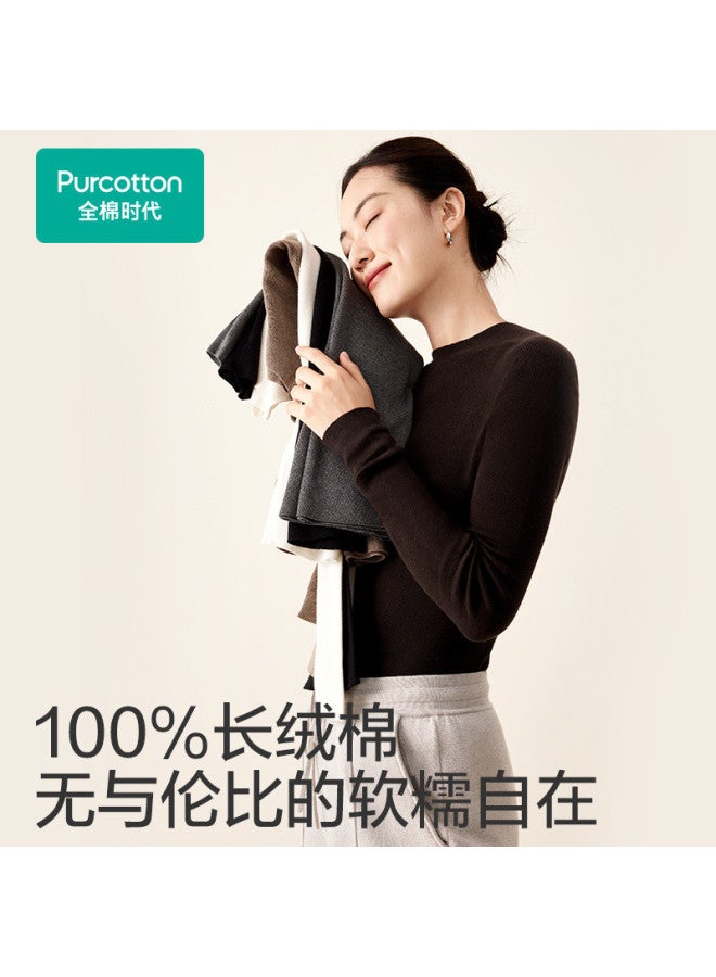 purcotton Women'S Cotton Knitwear For Autumn And Winter, Skin-Friendly Soft Seamless One-Piece Weaving For Slimming And Figure-Flattering Base Layer - Image 5