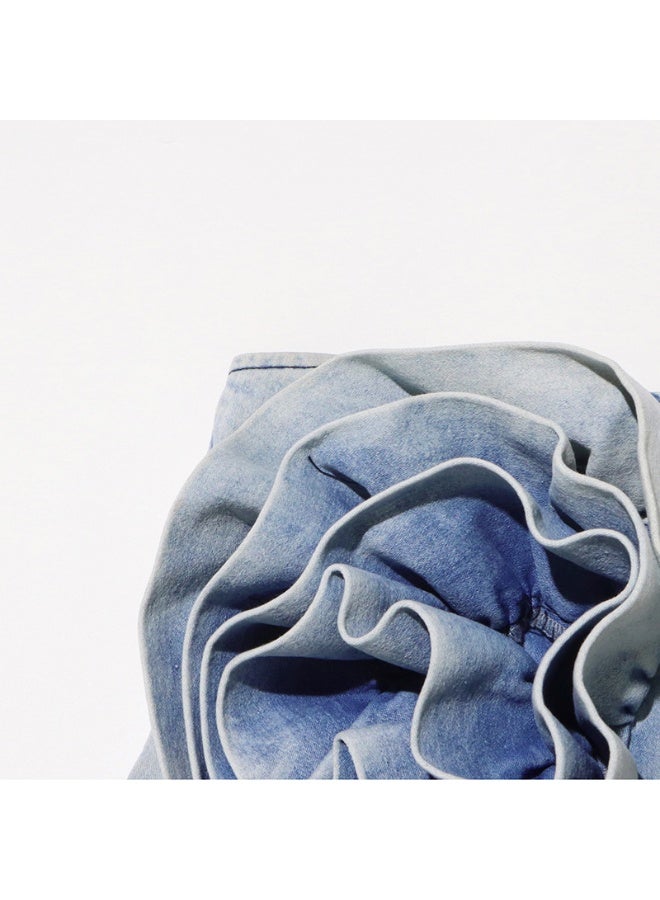 Madam Uniq Denim Ruffle Mini Dress - Image 5