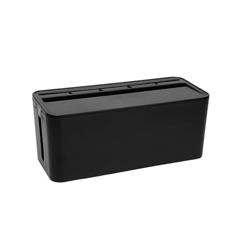 Neomate Cable Management Box | Cord Organizer for Power Strips, Surge Protectors, Extension Boards, and Routers | Child-Safe TV Cord Box for Home, Office, and Desktop Use | Black - Image 1