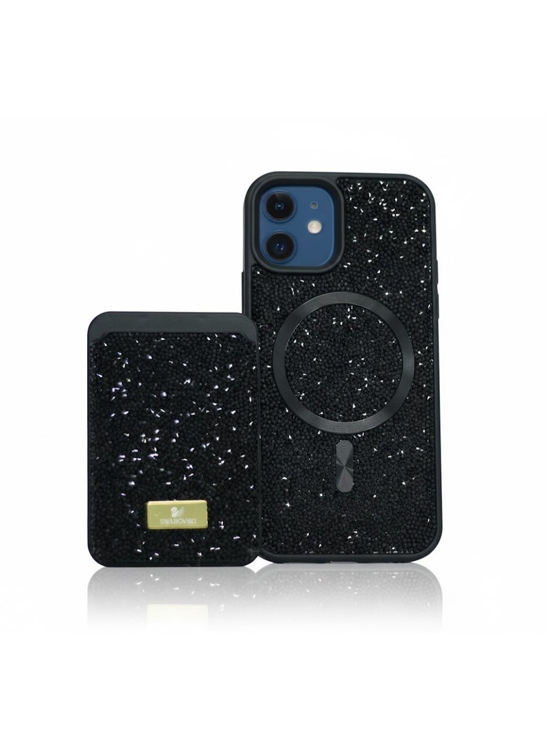 Luxury cover with sparkling Swarovski crystal for iphone 12 (black)