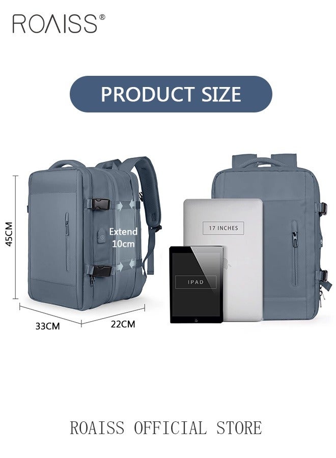 roaiss Carry-On Luggage Backpack High Capacity Business Travel Expandable Bag for Short Trips Dry and Wet Separation Scientific Storage Business Computer Bag Simple Solid Color Design with Check In Backpack  - Image 5