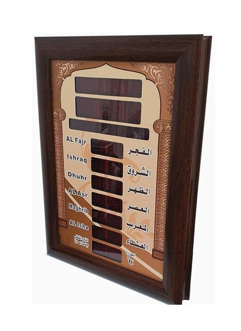 Generic ساعة حائط رقمية بإضاءة LED للأذان بني 65 سنتيمتر  - Image 2