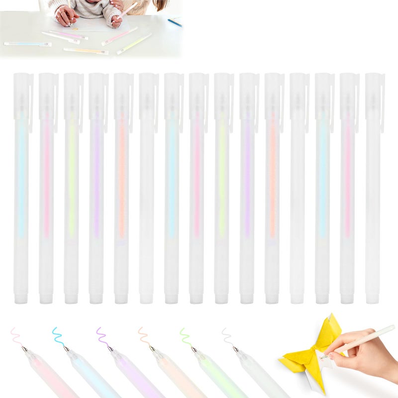 HIKIMA 15Pcs Quick Drying Color Spot Glue Pen, Upgrade Precision Glue Pens, Craft Glue Supplies Glitter Pens for Scrapbooking Handmade Crafting Card Making - Image 1