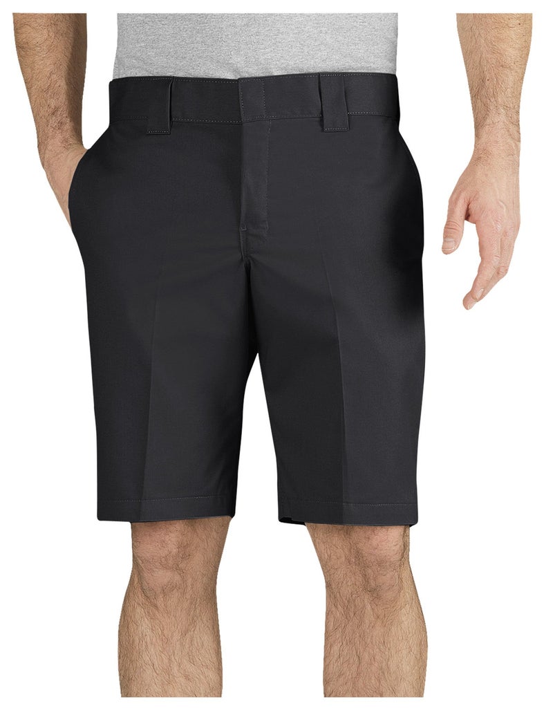 Dickies mens 11 Inch Slim Fit Stretch Twill Work flat front shorts, Black, 33 US - Image 1