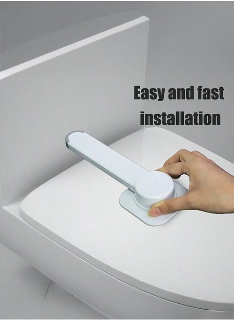 Baby Toilet Seat Lock Toilet Lid Safe Lock  No Tools Needed Easy Installation with 3M Adhesive For Children, Infant, Dogs And Cats