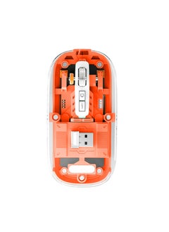 Generic Transparent Mouse Wireless Magnetic Three-mode Mouse Low Power Mouse One-click Return To Desktop Type-C Charging Mouse-Specifications:Orange  - Image 1