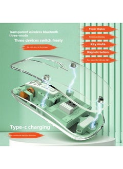Generic Transparent Mouse Wireless Magnetic Three-mode Mouse Low Power Mouse One-click Return To Desktop Type-C Charging Mouse-Specifications:Orange  - Image 2