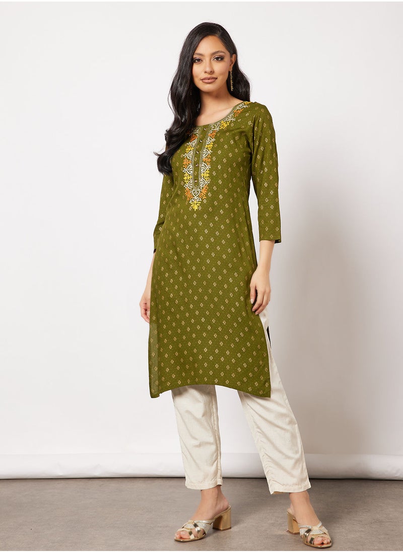 HANA & SARA - Print Short Kurta - Image 1