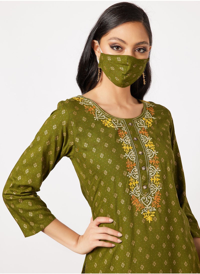 HANA & SARA - Print Short Kurta - Image 1