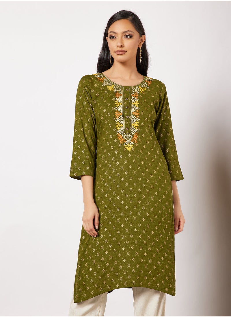 HANA & SARA - Print Short Kurta - Image 1