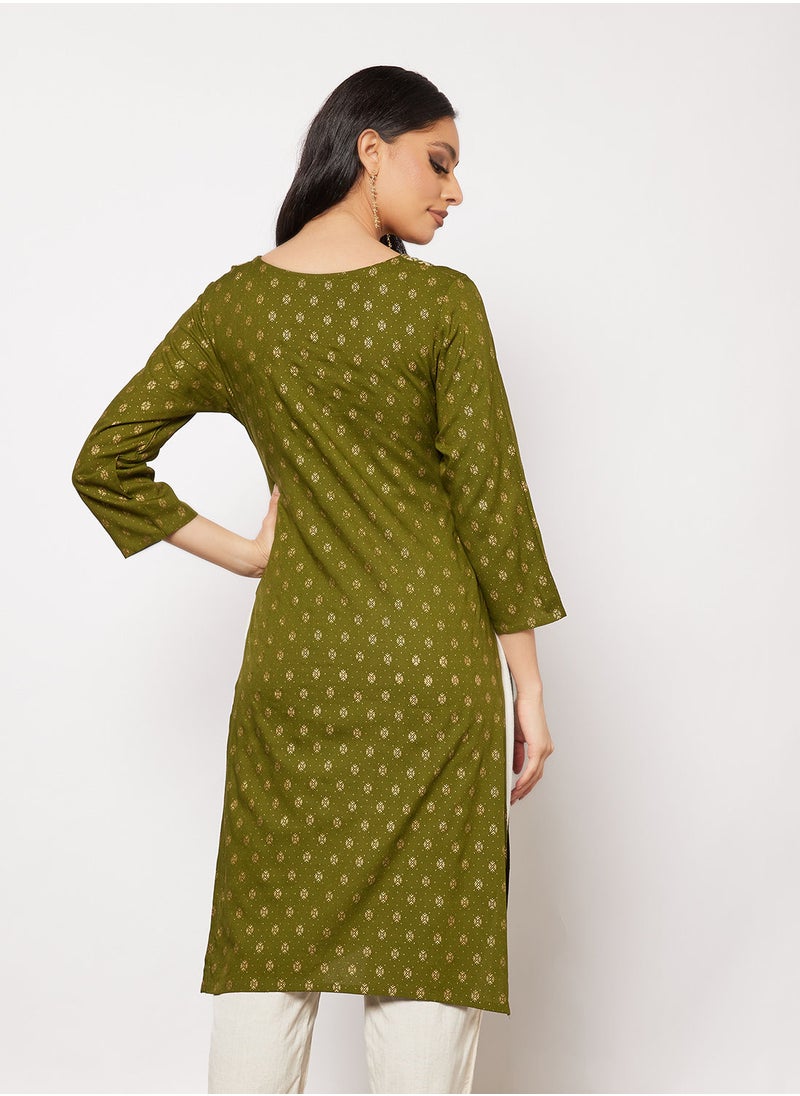 HANA & SARA - Print Short Kurta - Image 1