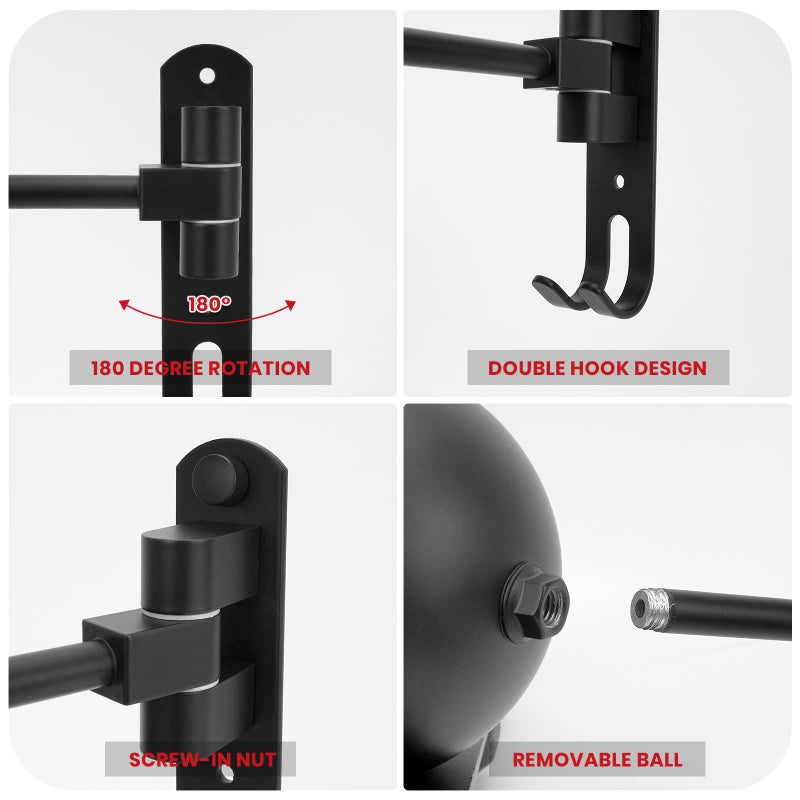 LIFXIZE Helmet Hanger Wall Mount 180Â° Swivel Helmet Holder for Motorcycle Bike Racing Outerwear Sports Gear - Image 4