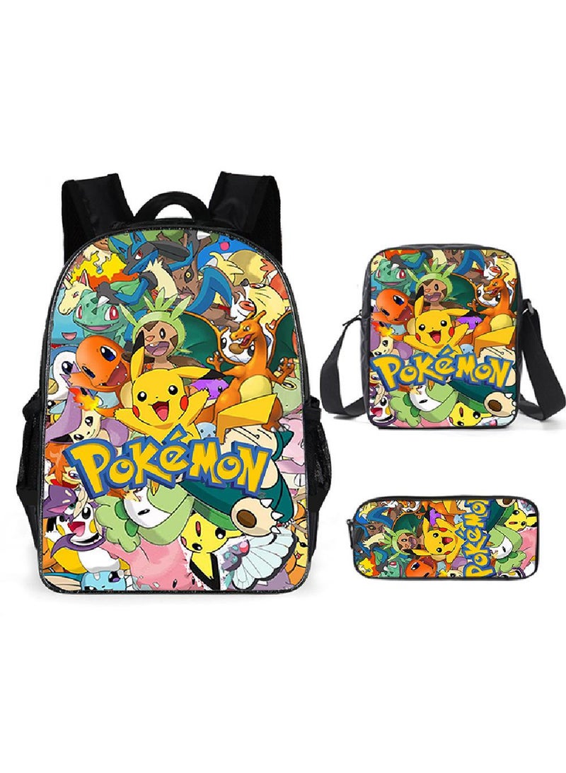 general 3-Piece Pokemon 3D Print Backpack Set - Image 1