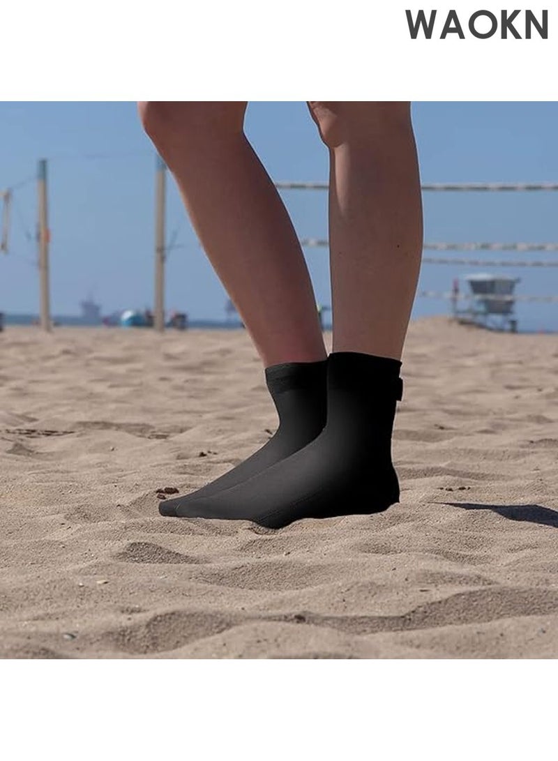 دبليو أيه أو كي أن جوارب نيوبرين مقاومة للماء بسمك 3 مم - جوارب حرارية للشاطئ والغوص للرجال/النساء - نعل مانع للانزلاق للسباحة وركوب الأمواج والرياضات المائية - حماية من الطقس البارد مع تصميم بدون درزات لأصابع القدم - جوارب متعددة الاستخدامات للغوص وصيد الأسماك والتجديف (أسود، 40-41) - Image 4