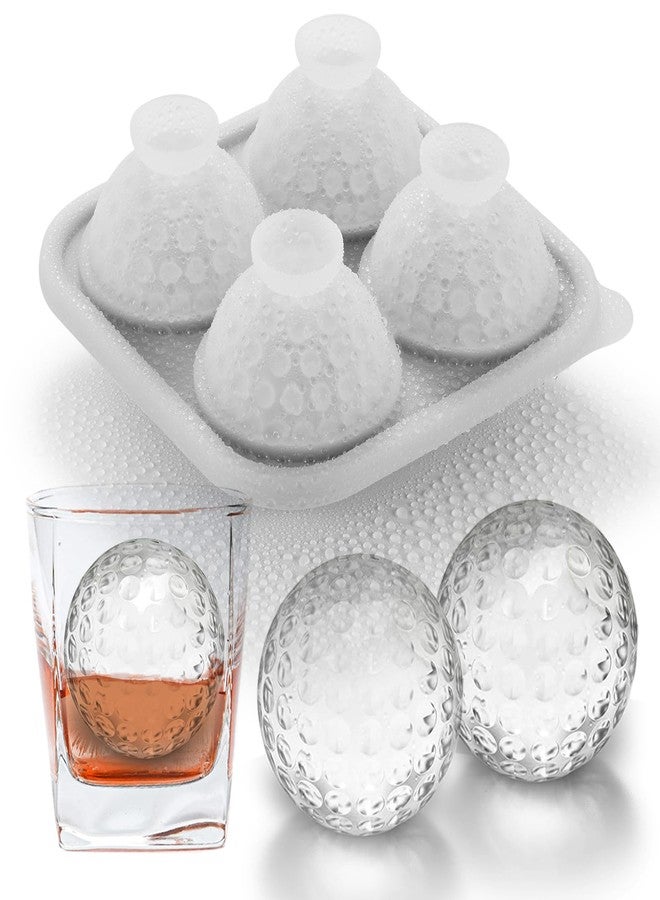 Nax Caki قالب مكعبات ثلج ثلاثي الأبعاد على شكل لعبة غولف من ناكس كاكي، قالب ثلج كبير من السيليكون بأشكال مرحة على شكل لعبة غولف، قالب ثلج للويسكي مع قمع للكوكتيلات والبوربون والبراندي، هدايا ويسكي للرجال، أسود - Image 1