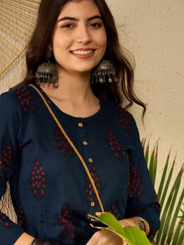 Vaamsi Women's Rayon Blend Ethnic Motifs Printed Top (VT1296_XXL_Blue) - Image 3