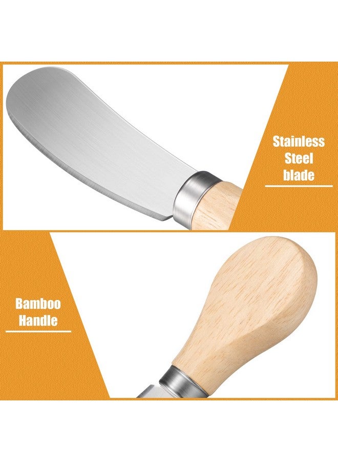 Lanties Lanties 24 Pcs Little Cheese Spreader Knives 4.7 Inch Stainless Steel Butter Spreader with Wooden Handle Mini Butter Knives Small Cheese Utensils for Charcuterie Board Cream Cake Condiment Sandwich  - Image 5