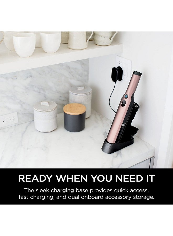 Shark Shark WV201RGBRN WANDVAC Cordless Hand Vac, Lightweight and Portable at 1.4 lbs. with Powerful Suction, Charging Dock, One-Touch Empty for Car & Home, Rose Gold  - Image 2