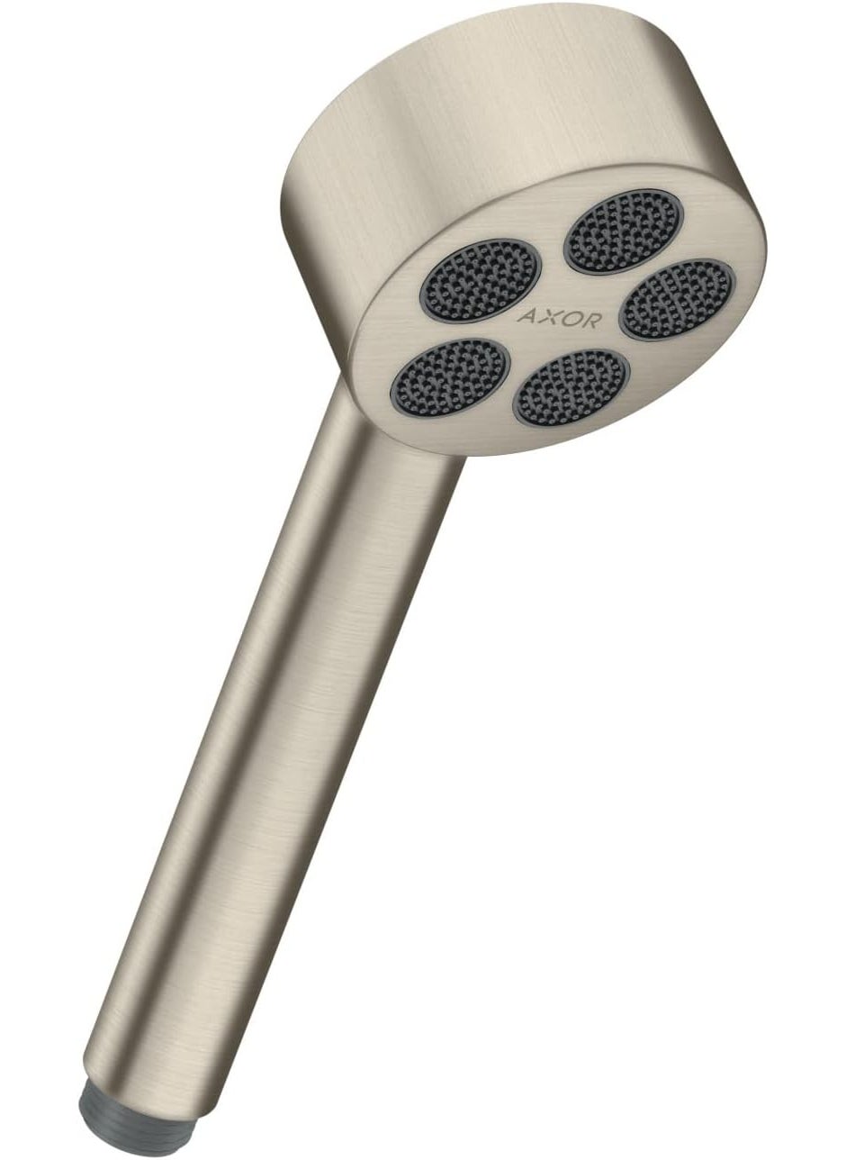 AXOR AXOR ONE 3inch Modern Handheld Shower Head 1Spray PowderRain in Brushed Nickel 48653821  - Image 1