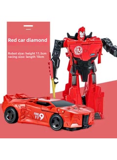 Transforming Robot Toy For Kids Step Change Auto Transformer Optimus Yellow Bee Column Car Robot Dinosaur Model Plastic Material-Color:Color Box-Red Seconds Transformers [Step Deformation]]