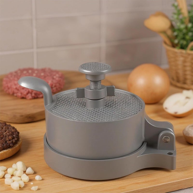 Silver Burger Press, Alloy Patty Maker With Handle For Kitchen - Image 5