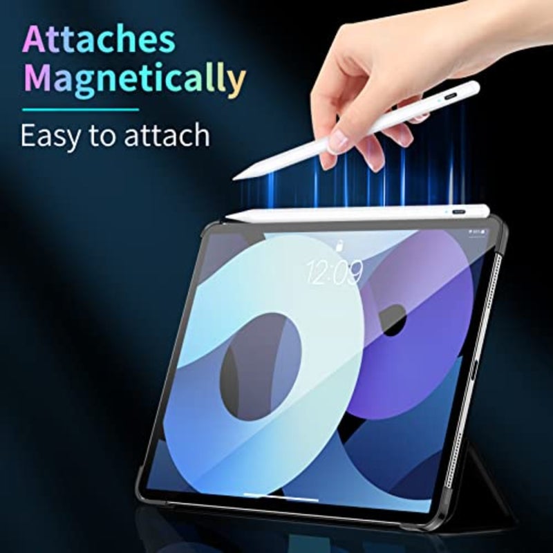 قلم ستايلس لجهاز iPad 9thand10th Gen مع خاصية رفض راحة اليد، قلم نشط متوافق مع Apple iPad 10th/9th/8th/7th/6th Gen، iPad Air 5th/4th/3rd Gen، iPad Pro 11 و12.9 بوصة، iPad Mini 6th/5th Gen - Image 2