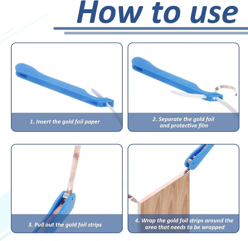 مُطَبِّق رقائق النحاس للزجاج المعشق، أدوات الزجاج المعشق، مُطَبِّق رقائق الطاولة للزجاج المعشق، مُطَبِّق رقائق اليد للزجاج المعشق، شريط رقائق النحاس للزجاج المعشق، أداة تبطين النحاس للزجاج المعشق (7/32 بوصة) - Image 3