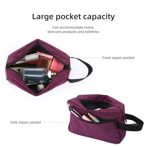 Icramsy Travel Toiletry bag Toiletry bag for women men Hanging Cosmetic bag Travel accessories for Women Men (Deep purple) - Image 3