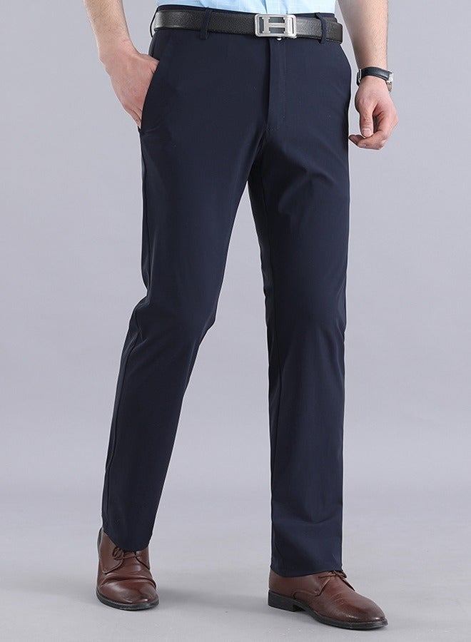 رويس مرونة عالية الجودة عادية تنفس السراويل الملابس الخريف بدلة مستقيمة السراويل الرجال أزياء الأعمال الأنيقة - Image 1