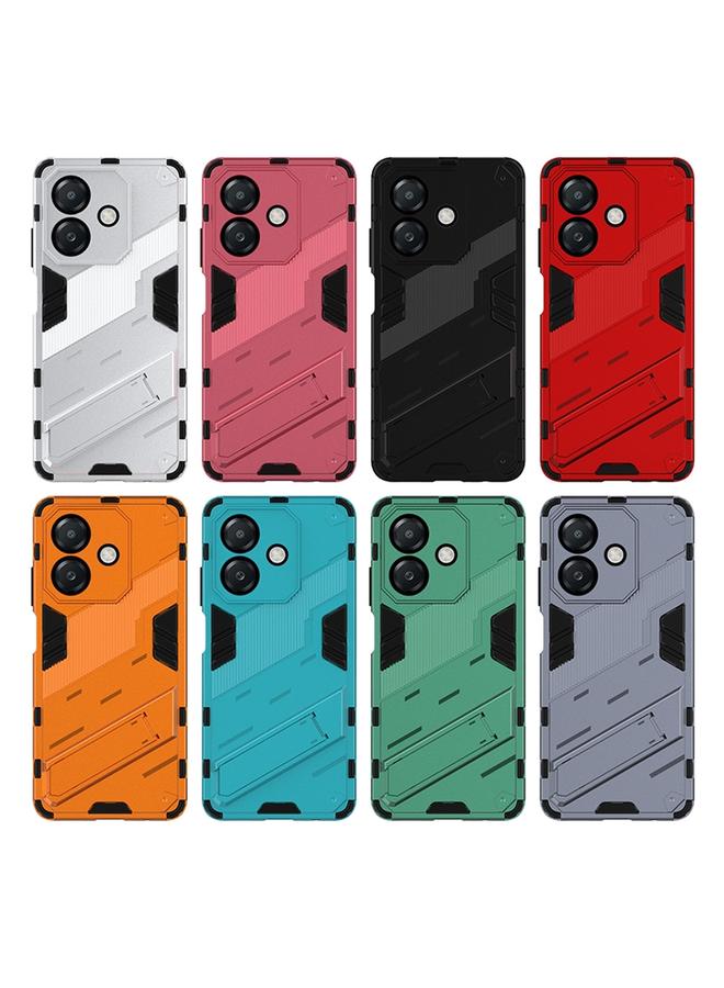 S-TOP Case For OPPO A3X 5G India Punk Armor 2 in 1 PC + TPU Phone Case with Holder - Image 2