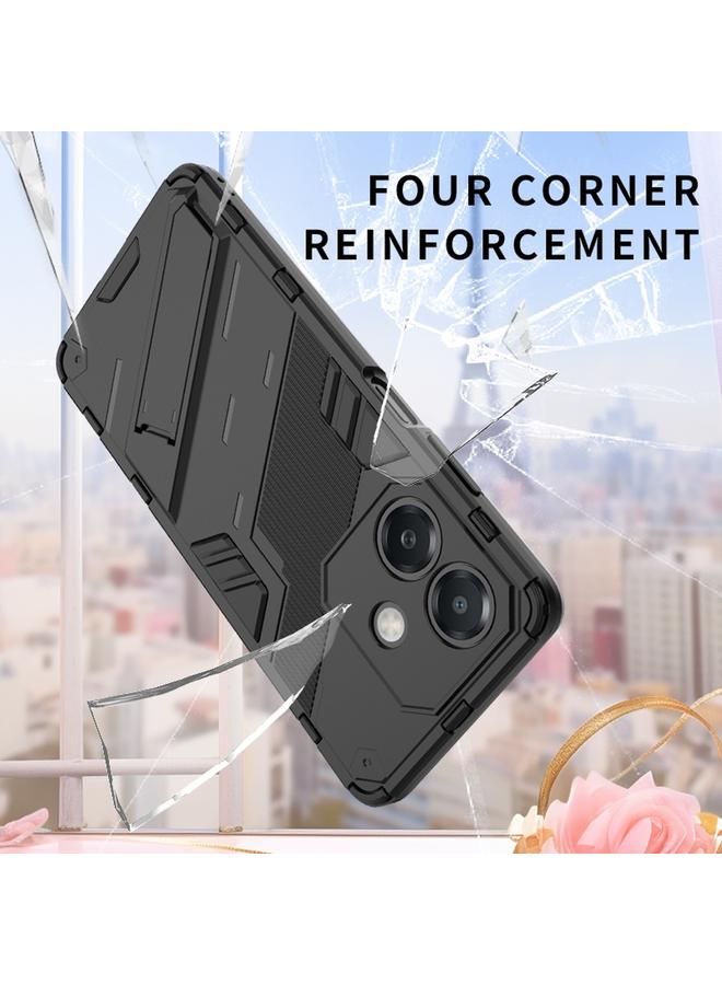 S-TOP Case For OPPO A3X 5G India Punk Armor 2 in 1 PC + TPU Phone Case with Holder - Image 4