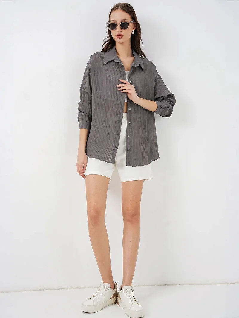 بيغ دارت BDART Textured Long Sleeve Button-Up Shirt