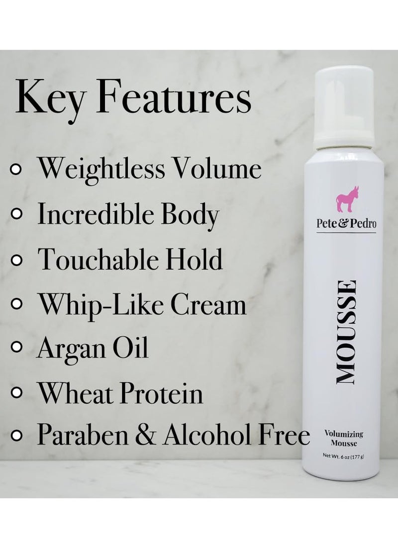 Pete & Pedro Pete & Pedro MOUSSE - Whip Volumizing Mousse Hairstyling Spray, Adds Body & Volume For Smoother Blowout Finish | Argan Oil & Wheat Protein For Hydration, Softness, Shine & Strength | Shark Tank Featur  - Image 3