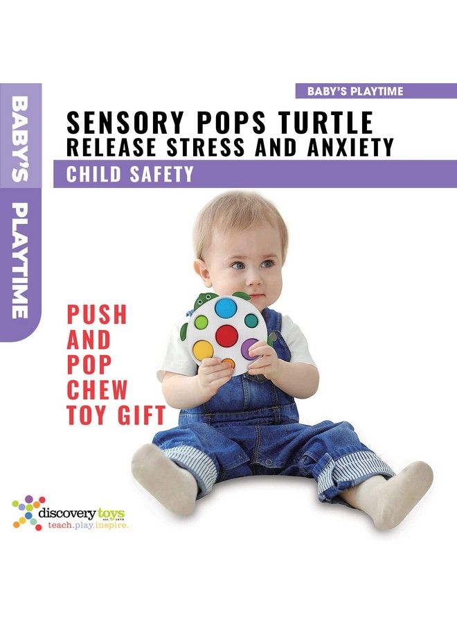 Discovery Toys Sensory Pops Turtle ; Fidget Popper Sensory Toy ; Push And Pop Chew Toy Gift For Baby Infant And Kids ; Release Stress And Anxiety ; Soothe Toy For Children - Image 3