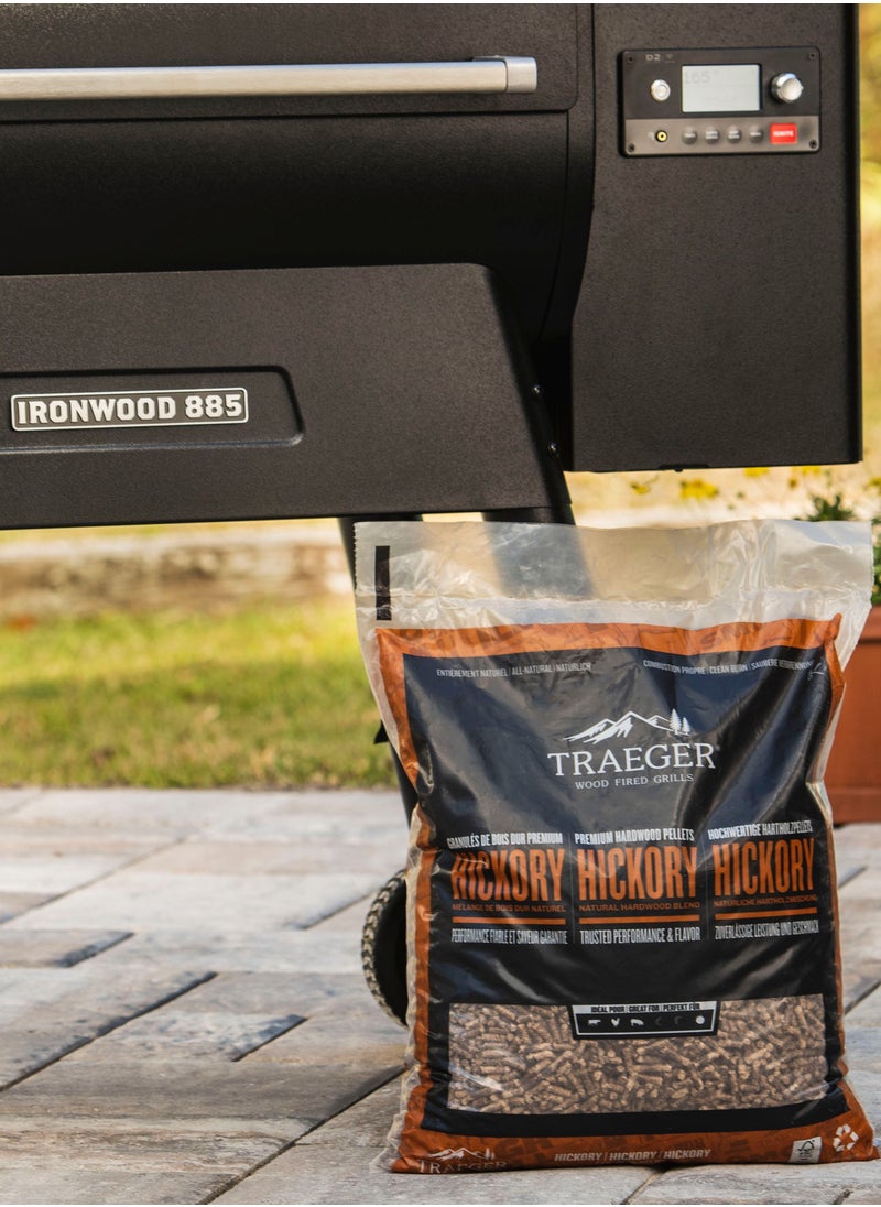 TRAEGER - Hickory Wood Fired Flavor 100% All-Natural Wood Pellets For Pellet Grills, Bbq, Bake, Roast, And Grill, 20Lb Bag - Image 1