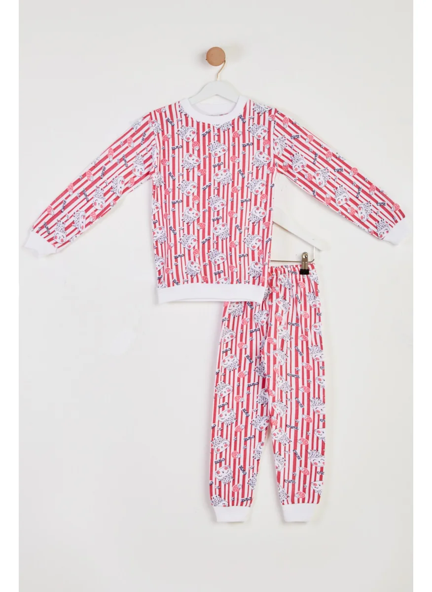 Tofisa Girl Fuchsia Printed Pajama Set - 26449