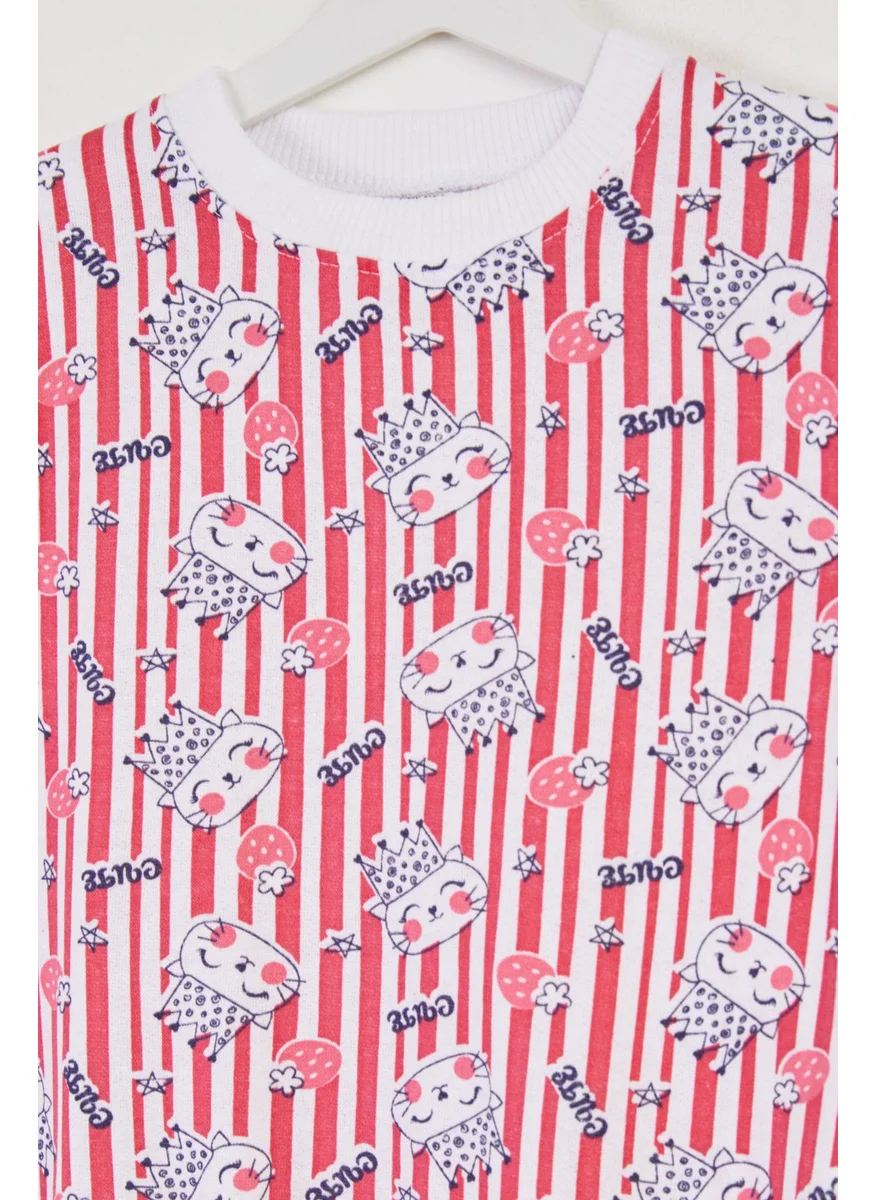 Tofisa Girl Fuchsia Printed Pajama Set - 26449