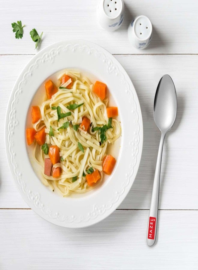 HAZEL Stainless Steel Spoon Set of 6 | 16cm Durable Steel Spoons for Kitchen & Dining | Rust-Resistant Cutlery - Image 5