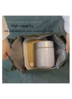 Y&D Lunch Bag, Waterproof Reusable Tote for Men Women Kids, Insulated Bag,Lunch Box Soft Cooler Bags Work/School/Travel/Picnic (green)  - Image 4