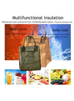 Y&D Lunch Bag, Waterproof Reusable Tote for Men Women Kids, Insulated Bag,Lunch Box Soft Cooler Bags Work/School/Travel/Picnic (green)  - Image 2