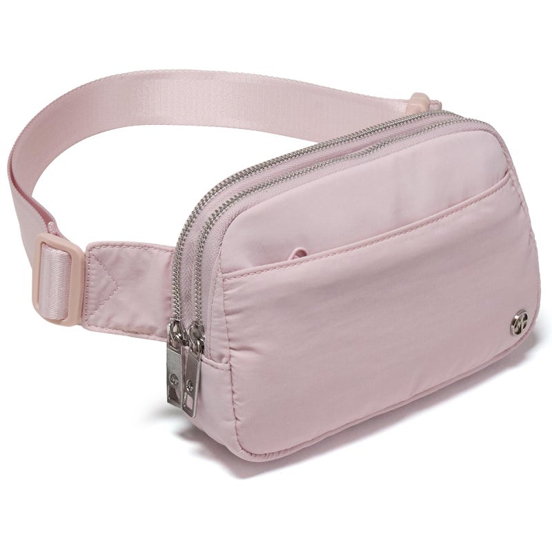 Pander Everywhere Belt Bag for Women, 5 Zipper Pockets Nylon Crossbody Fanny Pack Purse (Pink). - Image 1