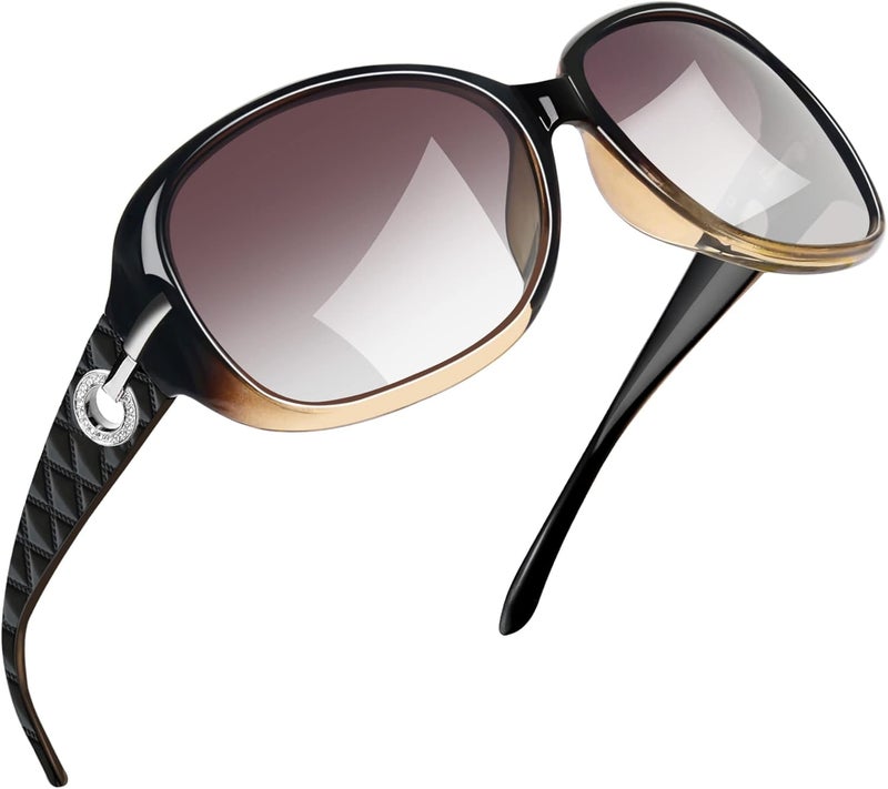 Joopin Big Womens Sunglasses Polarized Trendy Sun Glasses Large Rectangle UV Protection Rhinestone Sunnies - Image 1