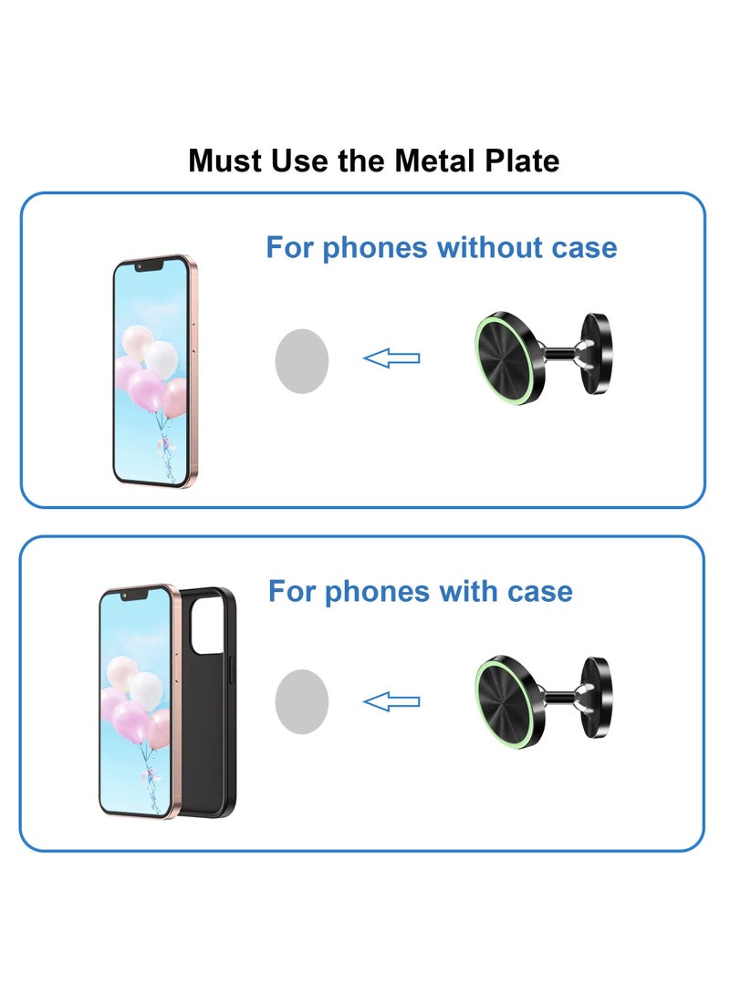Excefore Magnetic Phone Holder for Car, Universal Phone Mount for car, Dashboard Car Phone Holder, 360° Adjustable Magnetic Car Mount Fits for Samsung, iPhone 14, All Phones (Luminous 2 Pcs) - Image 5