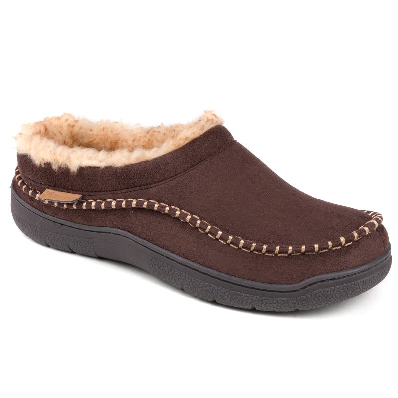Zigzagger Men's Slip On Moccasin Slippers, Indoor/Outdoor Warm Fuzzy Comfy House Shoes, Fluffy Wide Loafer Slippers,Coffee, 9-10 D(M) US - Image 3