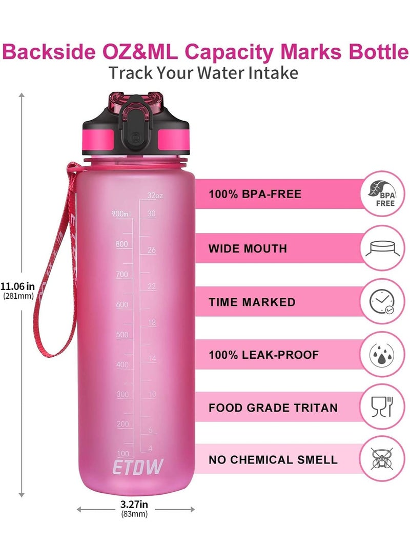 S2C Water Bottles 1L with Times to Drink and Straw, Motivational Water Bottle for kids Leakproof Drinking Sports Water Bottle for Fitness, Gym & Outdoor - Image 2
